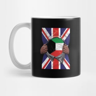 Kuwait Flag Great Britain Flag Ripped - Gift for Kuwaiti From Kuwait Mug